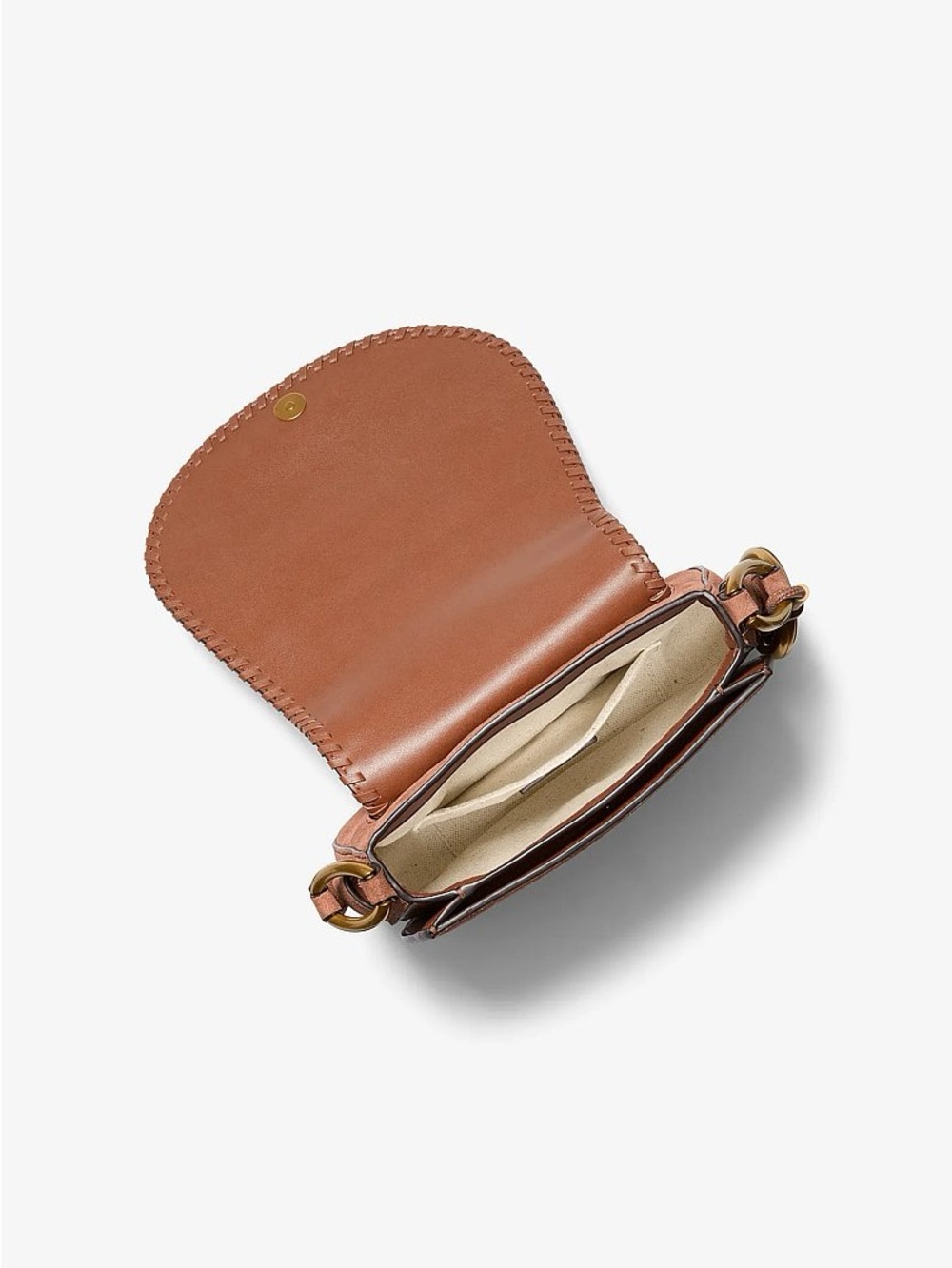 Michael Kors Josie Medium Whipstitched Suede Saddle Bag - Picture 2 of 7